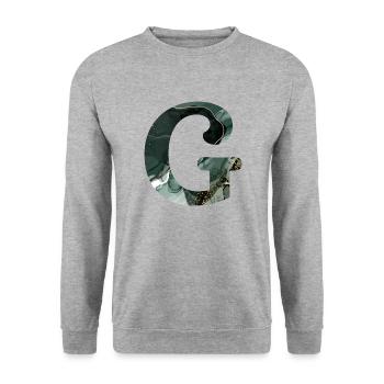 Lettre g marbré vert - Sweat-shirt Unisexe - gris chiné - Devant - Alina (178cm) & Michal (187cm)