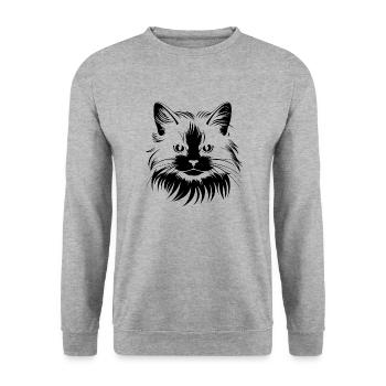 cat, cat motif, cute, gift, gift ideas - Unisex Sweatshirt - salt & pepper - Front - Alina (178cm) & Michal (187cm)