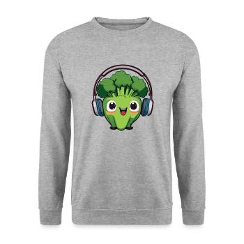 Bubatz - DJ - Musik - Legalize it - Brokkoli - Unisex Pullover - Weißgrau meliert - Vorne - Alina (178cm) & Michal (187cm)