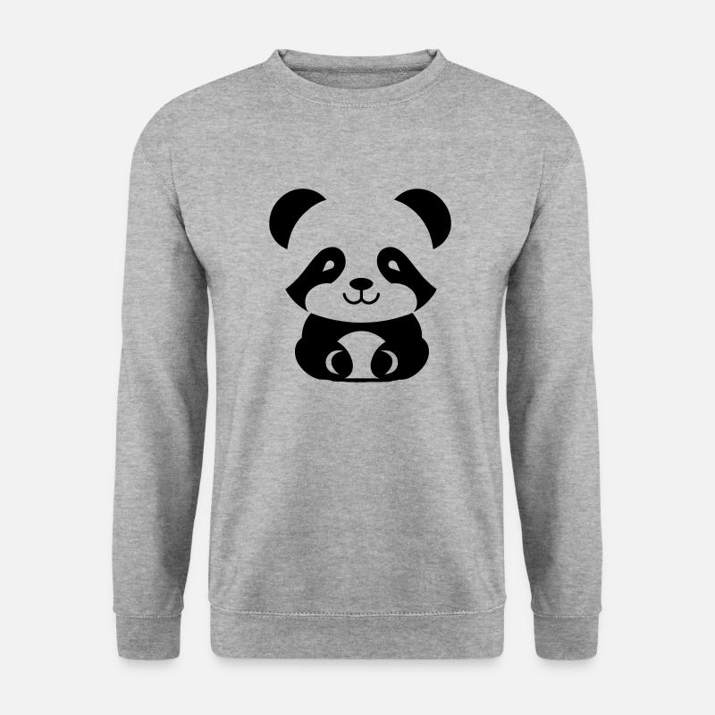 Panda - Unisex Pullover - Weißgrau meliert