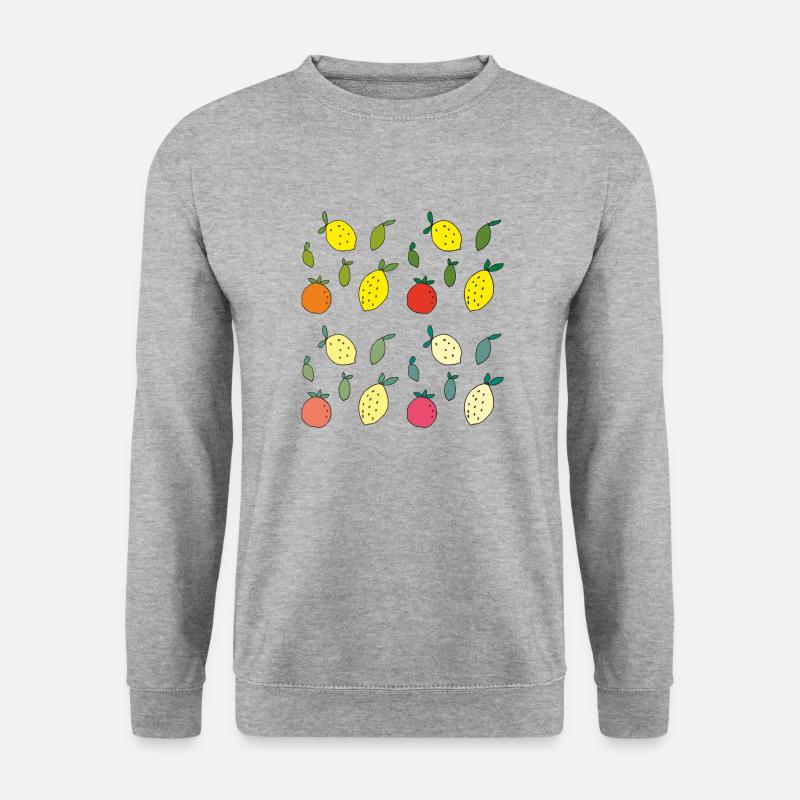 zitrusfrüchte vielfalt - Unisex Pullover - Weißgrau meliert