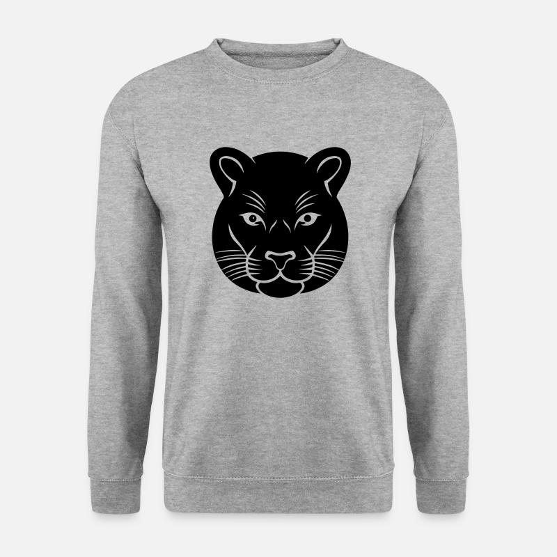 Kopf des Panthers - Unisex Pullover - Weißgrau meliert