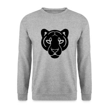 Panther's Head - Unisex Sweatshirt - salt & pepper - Front - Alina (178cm) & Michal (187cm)