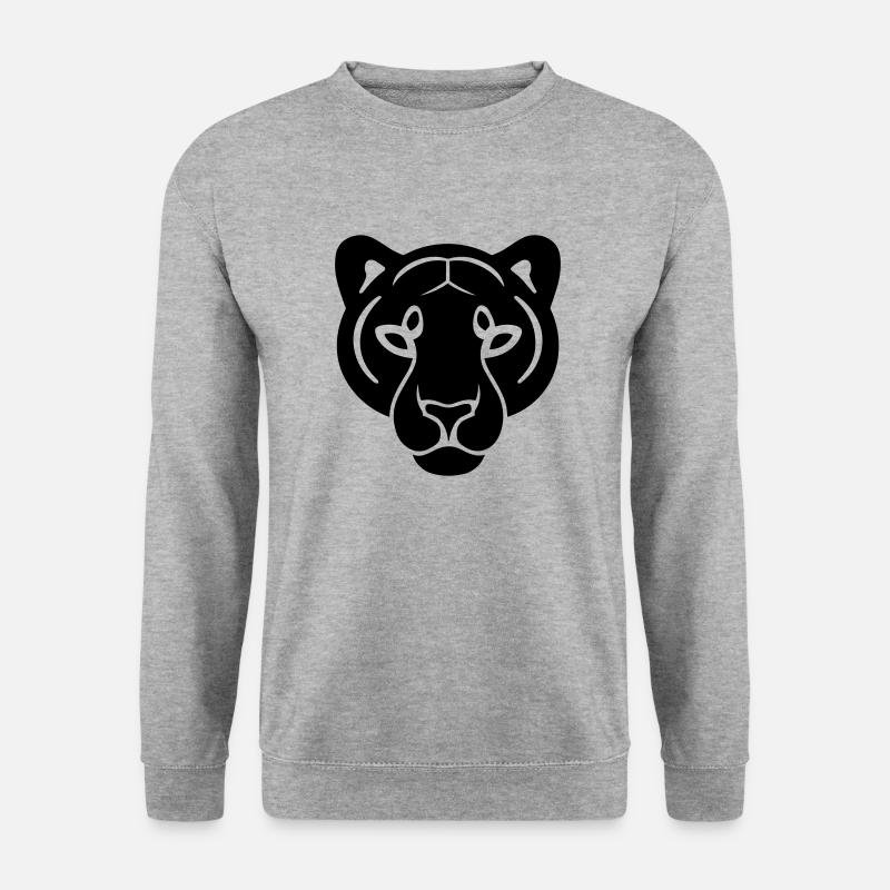Kopf des Panthers - Unisex Pullover - Weißgrau meliert