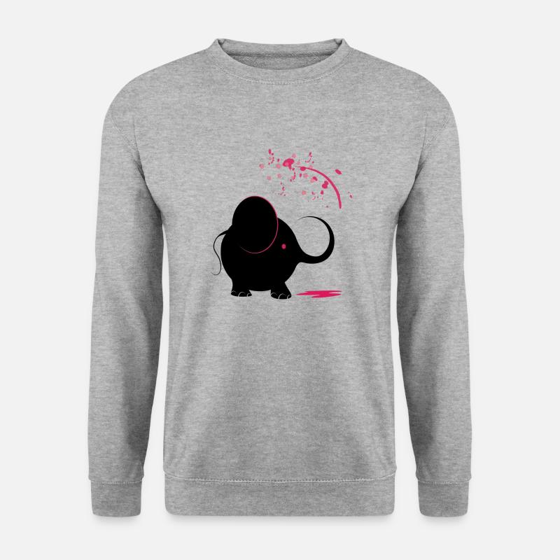 Black elephant with pink paint - Unisex Sweatshirt - salt & pepper