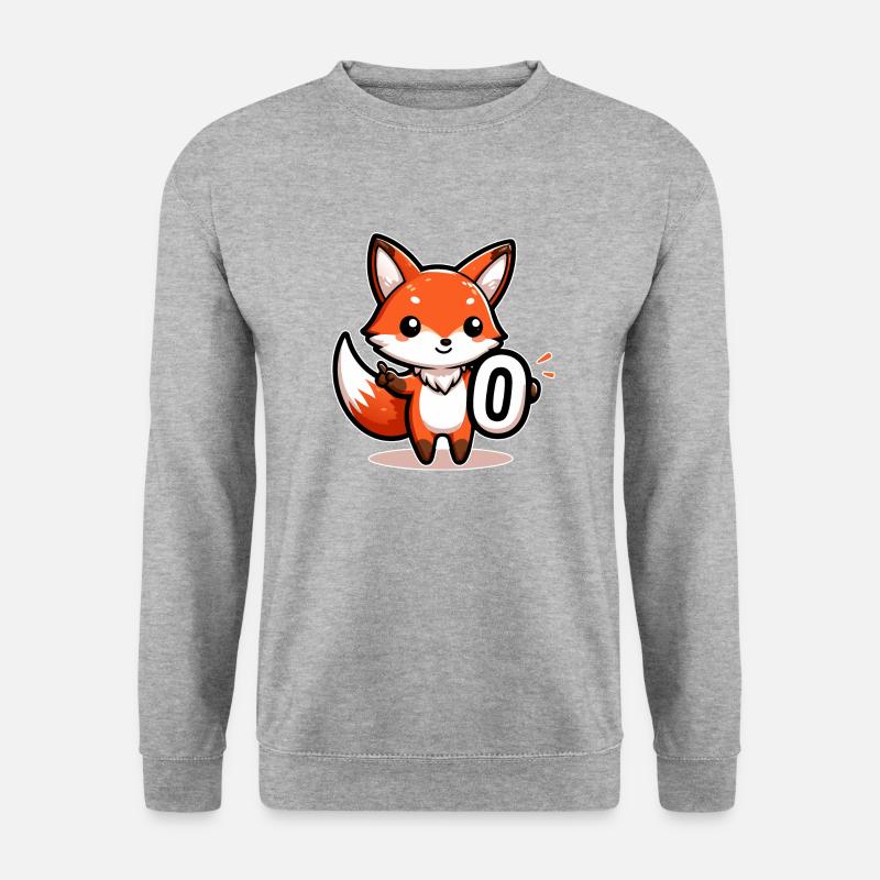 Entzückender Zero Fox Left - Unisex Pullover - Weißgrau meliert