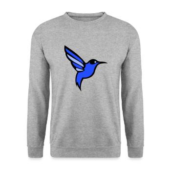 oiseau colibri - Sweat-shirt Unisexe - gris chiné - Devant - Alina (178cm) & Michal (187cm)