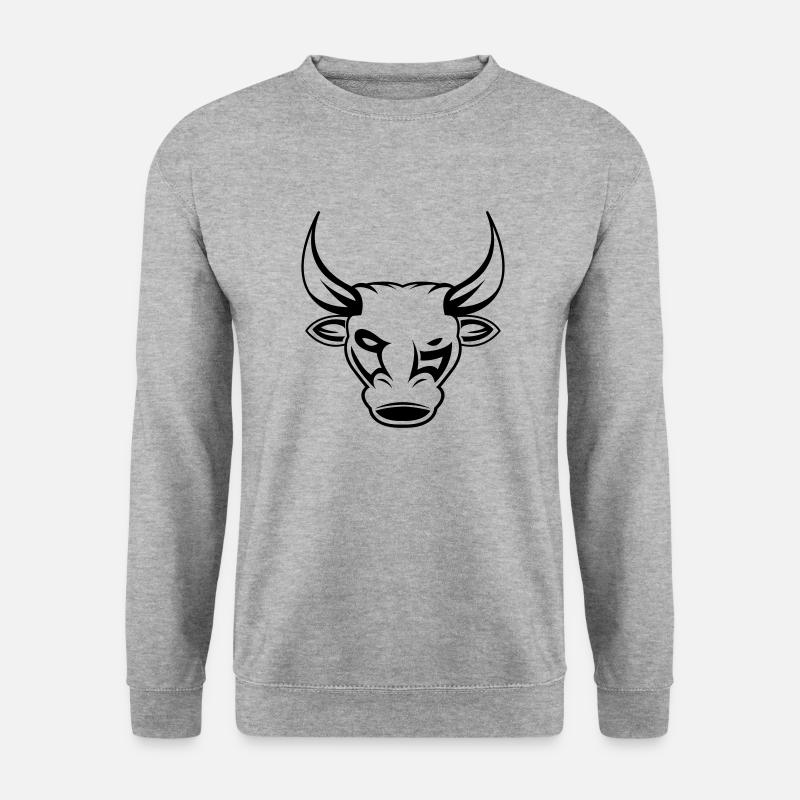 stier bulle 1 - Unisex Pullover - Weißgrau meliert