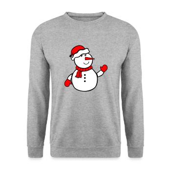 snowman - Unisex Sweatshirt - salt & pepper - Front - Alina (178cm) & Michal (187cm)