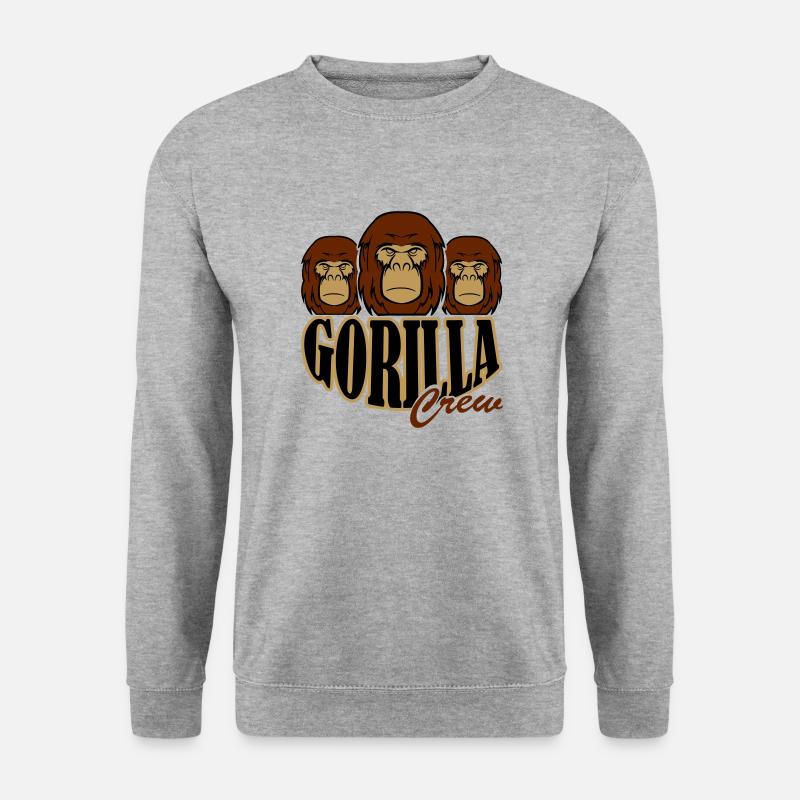 gorilla crew - Unisex Pullover - Weißgrau meliert
