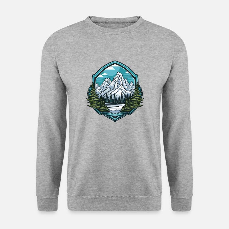 berge 5 - Unisex Pullover - Weißgrau meliert