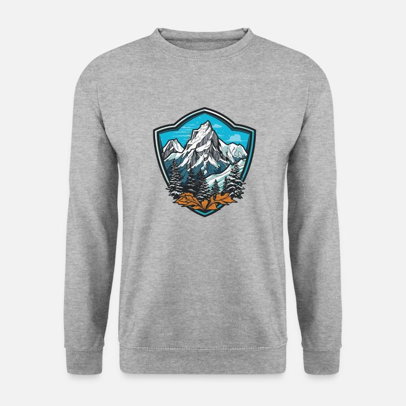berge 1 - Unisex Pullover - Weißgrau meliert