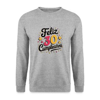 ¡Feliz 30 Cumpleaños! - Unisex Sweatshirt - salt & pepper - Front - Alina (178cm) & Michal (187cm)