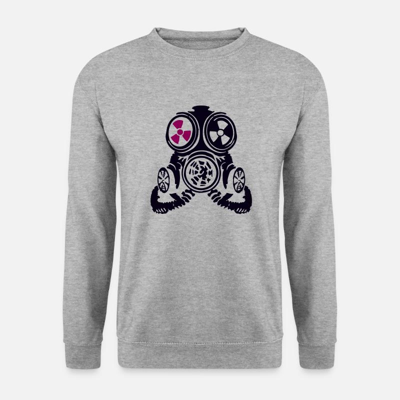 Gasmaske - Unisex Pullover - Weißgrau meliert