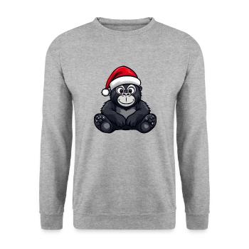 Gorilla Weihnachten Christmas - Unisex Sweatshirt - salt & pepper - Front - Alina (178cm) & Michal (187cm)