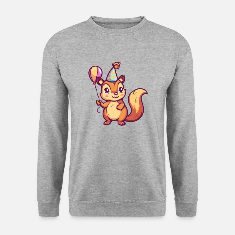 Squirrel Birthday Comic Cute - Unisex Sweatshirt - salt & pepper