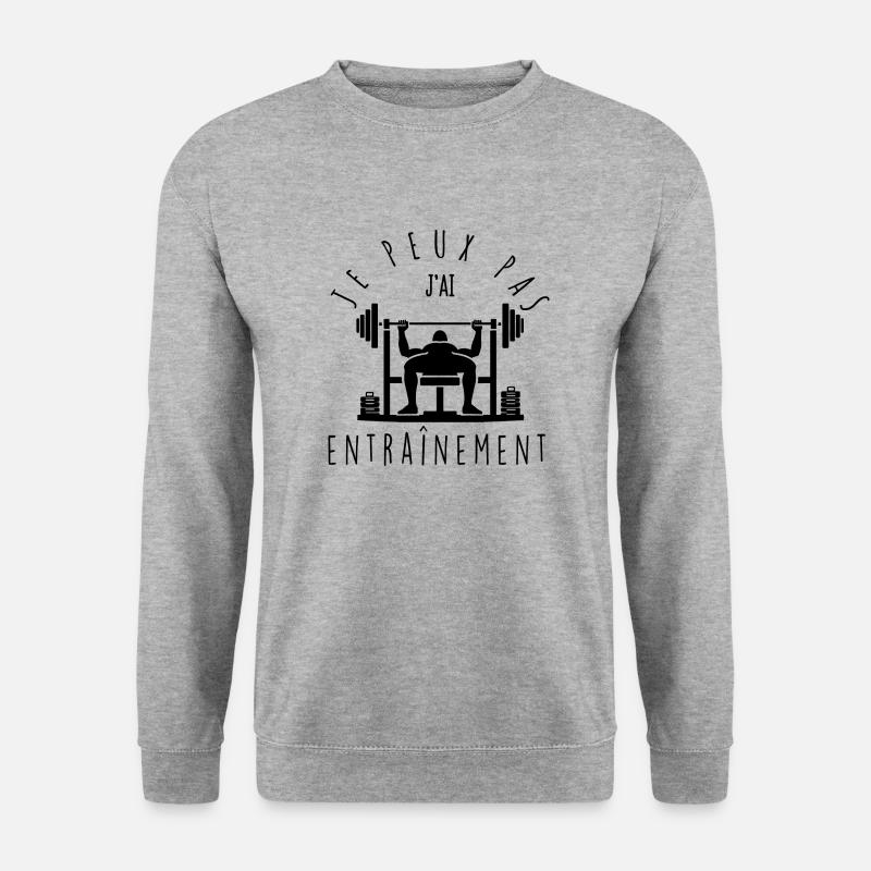 Ich kann nicht, ich habe Training. - Unisex Pullover - Weißgrau meliert