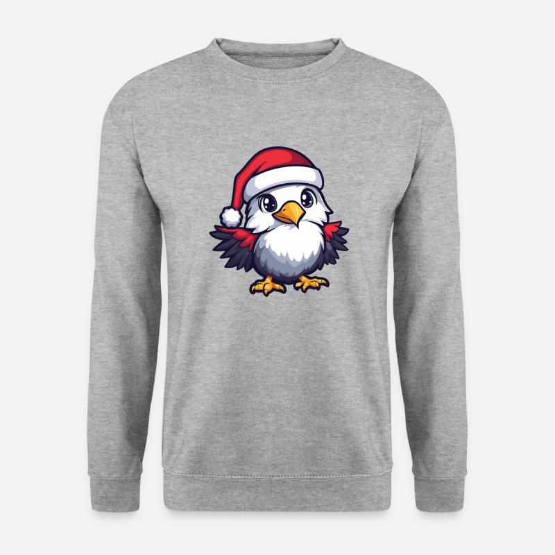 Adler Weihnachten Niedlich - Unisex Pullover - Weißgrau meliert
