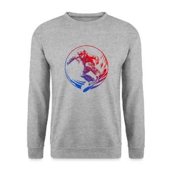 Snowboarding Silhouette Colorful - Unisex Sweatshirt - salt & pepper - Front - Alina (178cm) & Michal (187cm)