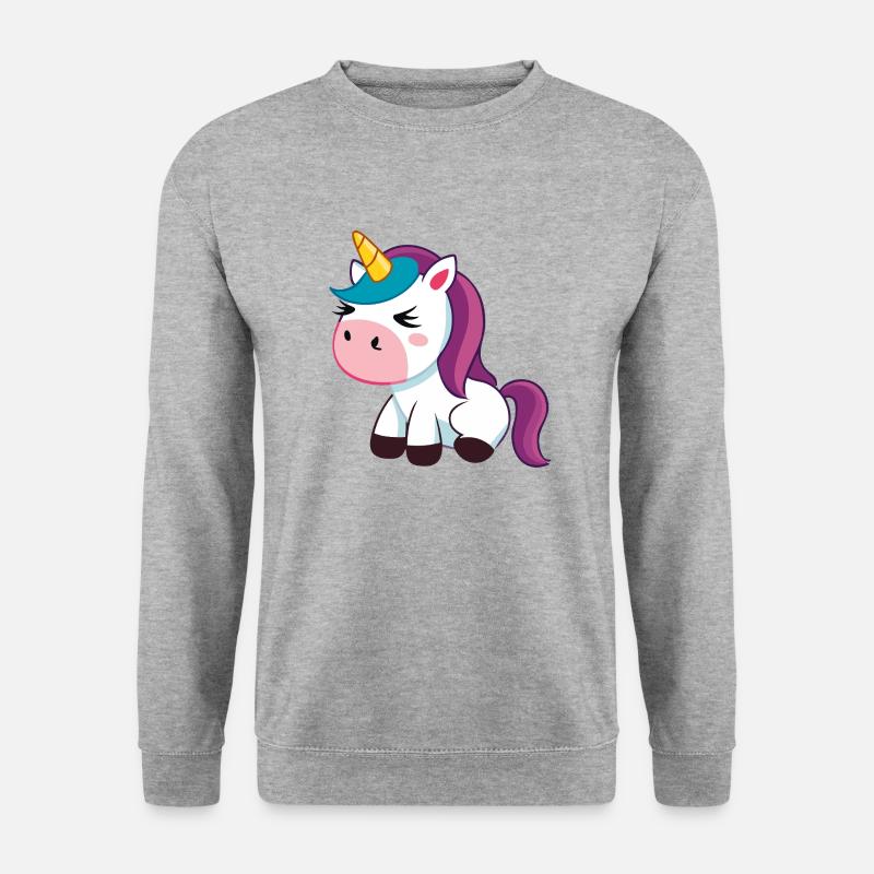 BabyeinhornSchläft - Unisex Pullover - Weißgrau meliert