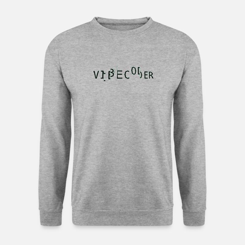 vibecoder_mono glitch - Unisex Sweatshirt - salt & pepper