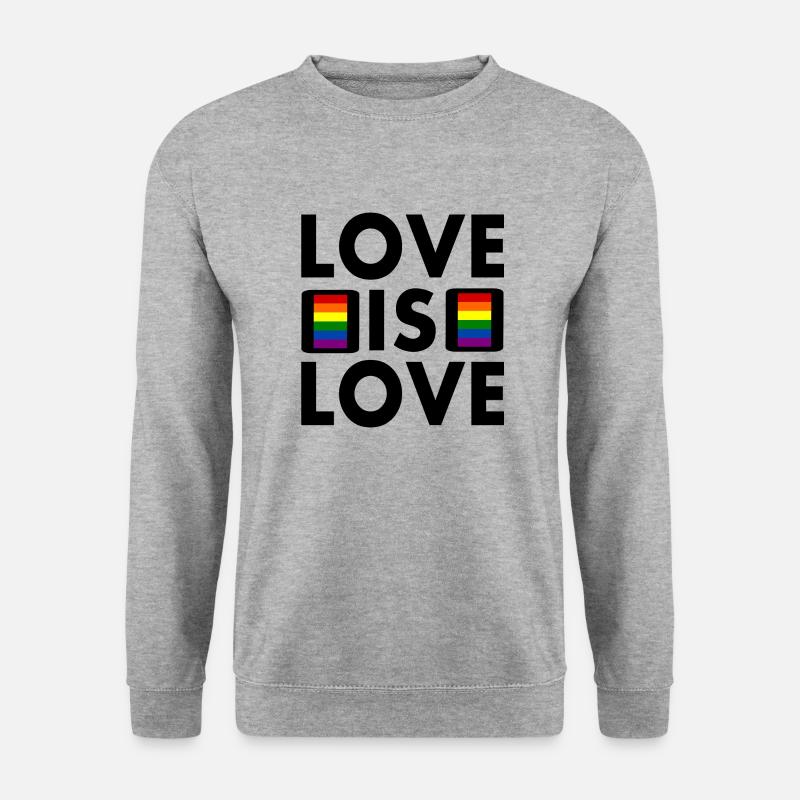 Love is love - Unisex Pullover - Weißgrau meliert
