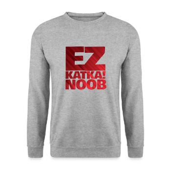 ez katka - Unisex Pullover - Weißgrau meliert - Vorne - Alina (178cm) & Michal (187cm)