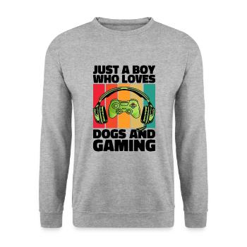 Gamer and Dogs: Video Games and Canine Loyalty - Unisex Sweatshirt - salt & pepper - Front - Alina (178cm) & Michal (187cm)