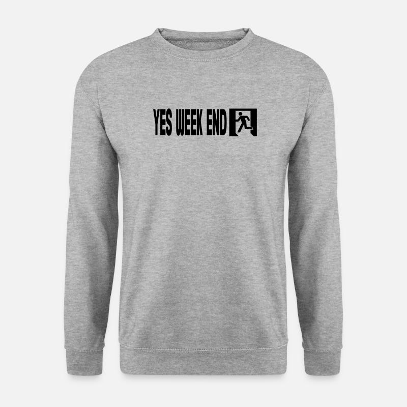 Yes Wochenende – Notfall - Unisex Pullover - Weißgrau meliert