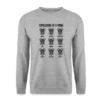 Viking Emotions Iceland Iceland Norway - Unisex Sweatshirt - salt & pepper - Front - Alina (178cm) & Michal (187cm)