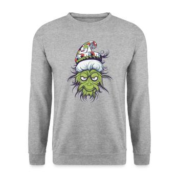 Christmas Gnom Weihnachten - Unisex Pullover - Weißgrau meliert - Vorne - Alina (178cm) & Michal (187cm)