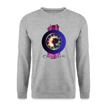 Carpe Diem - Unisex Sweatshirt - salt & pepper - Front - Alina (178cm) & Michal (187cm)