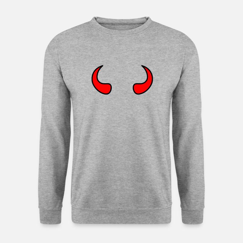Teufelshörner - Teuflische Geschenkidee. - Unisex Pullover - Weißgrau meliert