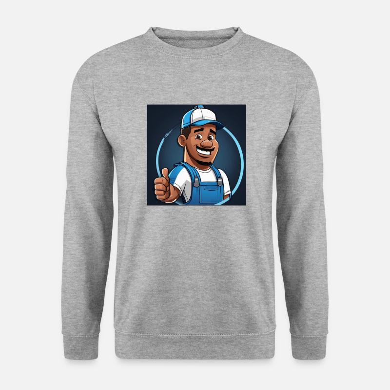 Funny construction worker design - Unisex Sweatshirt - salt & pepper