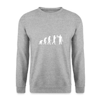 butcher - Unisex Sweatshirt - salt & pepper - Front - Alina (178cm) & Michal (187cm)