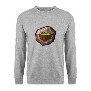 Element: Erde - Unisex Pullover - Weißgrau meliert - Vorne - Alina (178cm) & Michal (187cm)