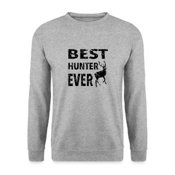 Best hunter ever - Unisex Sweatshirt - salt & pepper - Front - Alina (178cm) & Michal (187cm)