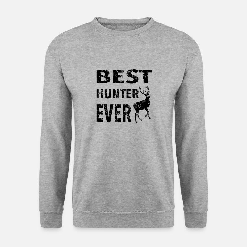 Best hunter ever - Unisex Pullover - Weißgrau meliert