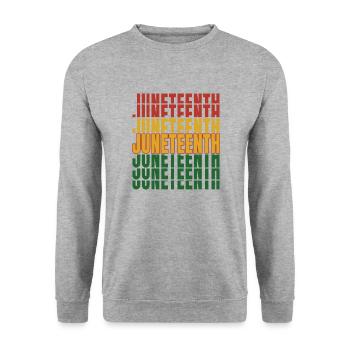 Juneteenth Black History Day Pride Gift - Unisex Sweatshirt - salt & pepper - Front - Alina (178cm) & Michal (187cm)