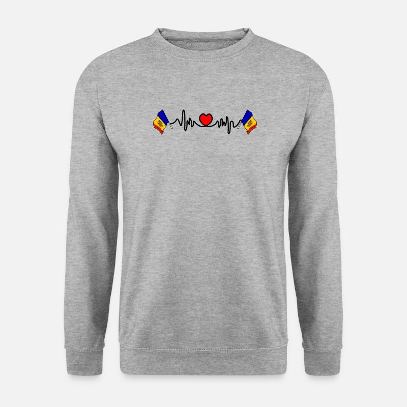 Herzfrequenz-Cardio für Moldawien - Unisex Pullover - Weißgrau meliert
