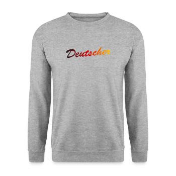 Deutscher - Unisex Pullover - Weißgrau meliert - Vorne - Alina (178cm) & Michal (187cm)