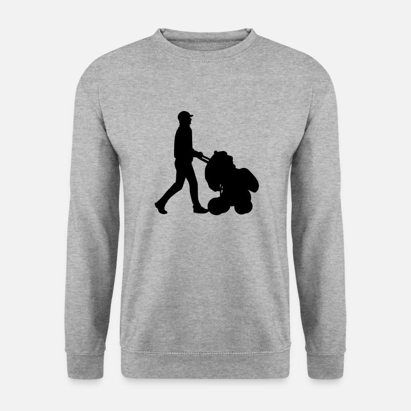 Vater Baby Kinderwagen - Unisex Pullover - Weißgrau meliert
