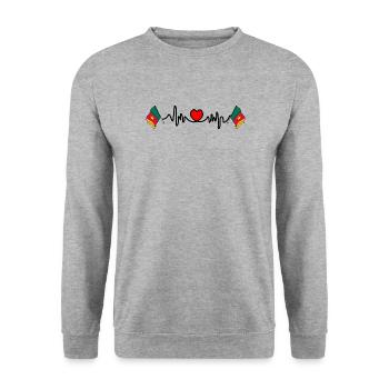 Heart rate cardio for Cameroon - Unisex Sweatshirt - salt & pepper - Front - Alina (178cm) & Michal (187cm)