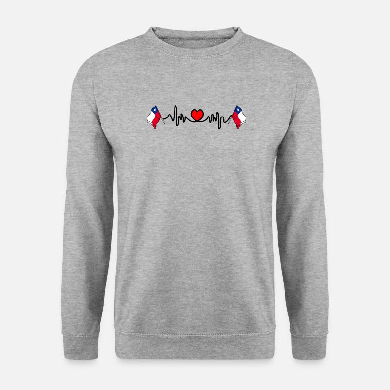 Herzfrequenz-Cardio für Chile - Unisex Pullover - Weißgrau meliert