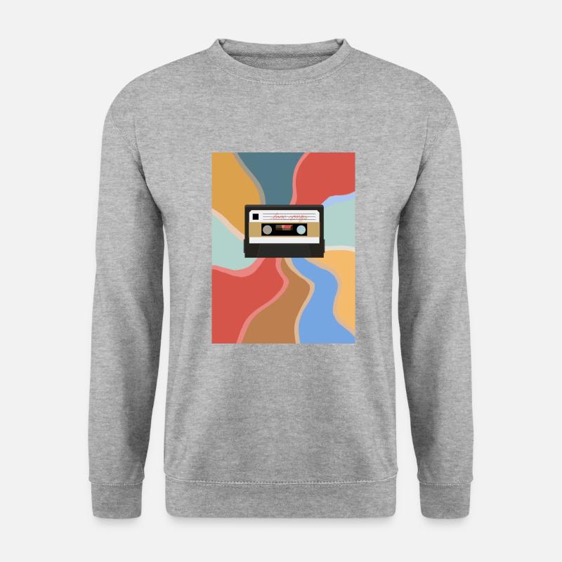 Retro Kasette - Unisex Pullover - Weißgrau meliert