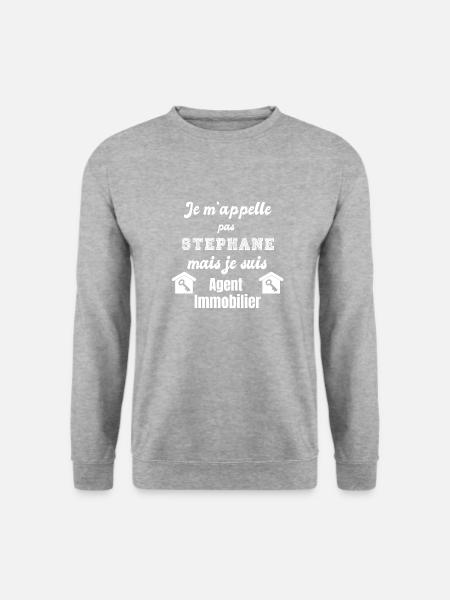 t-shirt agent immobilier, humour, cadeau - Sweat-shirt Unisexe - gris chiné