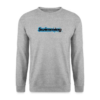 Swimming - Unisex Pullover - Weißgrau meliert - Vorne - Alina (178cm) & Michal (187cm)