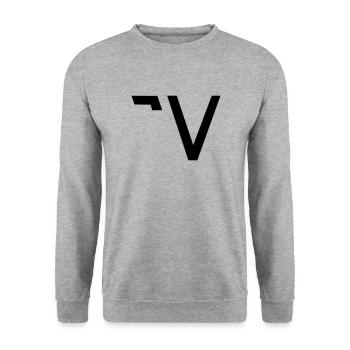 Vaurien-svg - Unisex Pullover - Weißgrau meliert - Vorne - Alina (178cm) & Michal (187cm)