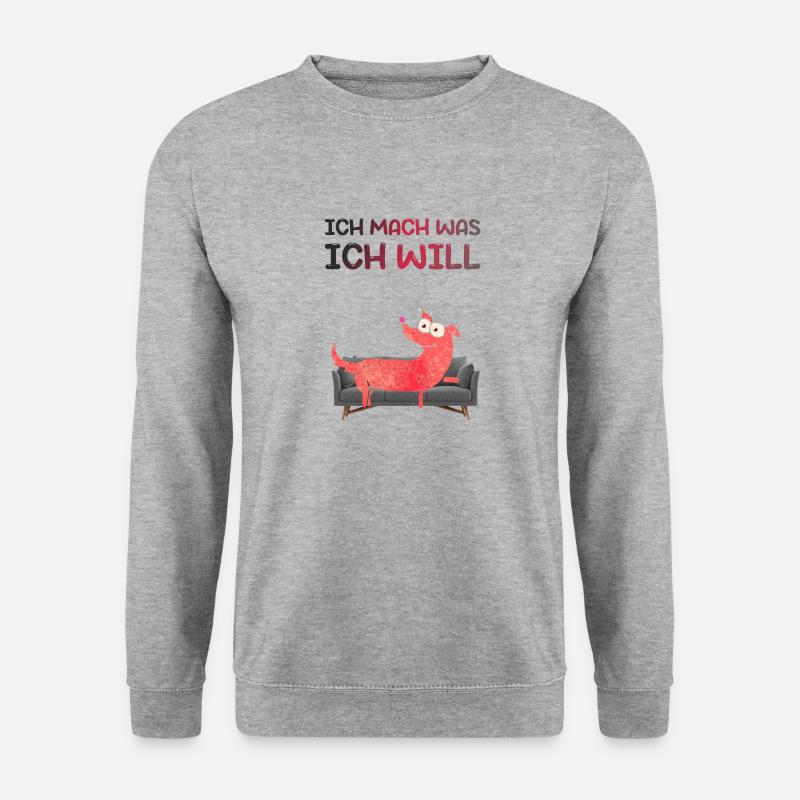ich mach was ich will - Unisex Pullover - Weißgrau meliert