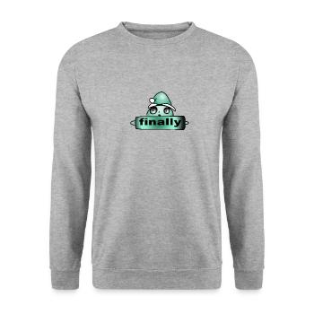finally - Unisex Sweatshirt - salt & pepper - Front - Alina (178cm) & Michal (187cm)